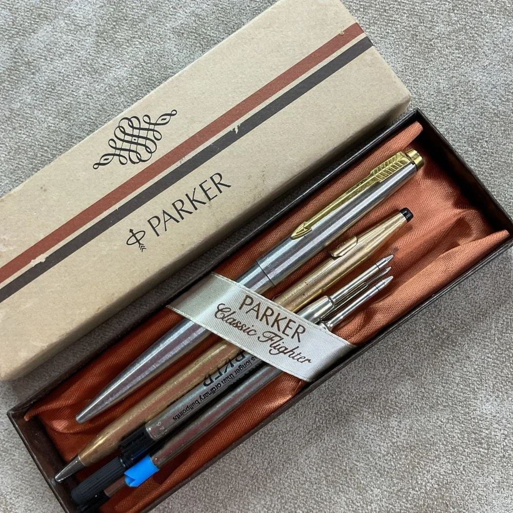 Vintage‎ Parker Classic Flighter GT Cap Action Ball Pen Brass